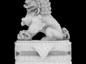 gold lion statue 3D 모델