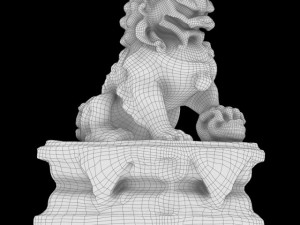 gold lion statue 3D 모델