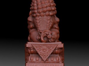 gold lion statue 3D 모델
