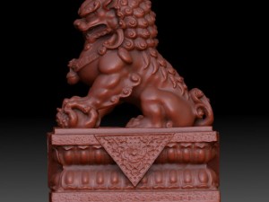 gold lion statue 3D 모델