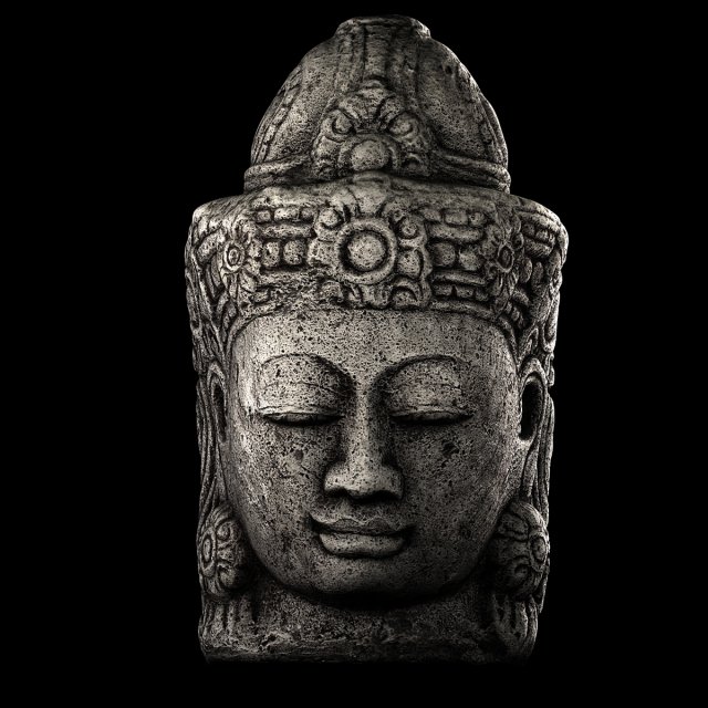 stone buddha head Model 3D .c4d .max .obj .3ds .fbx .stl .blend 