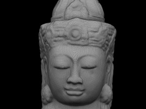 stone buddha head Model 3D