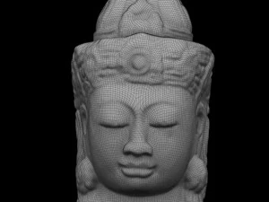 stone buddha head 3D Model