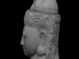 stone buddha head Model 3D