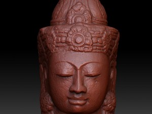 stone buddha head Model 3D