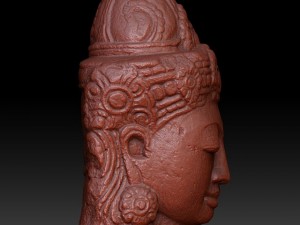 stone buddha head Model 3D