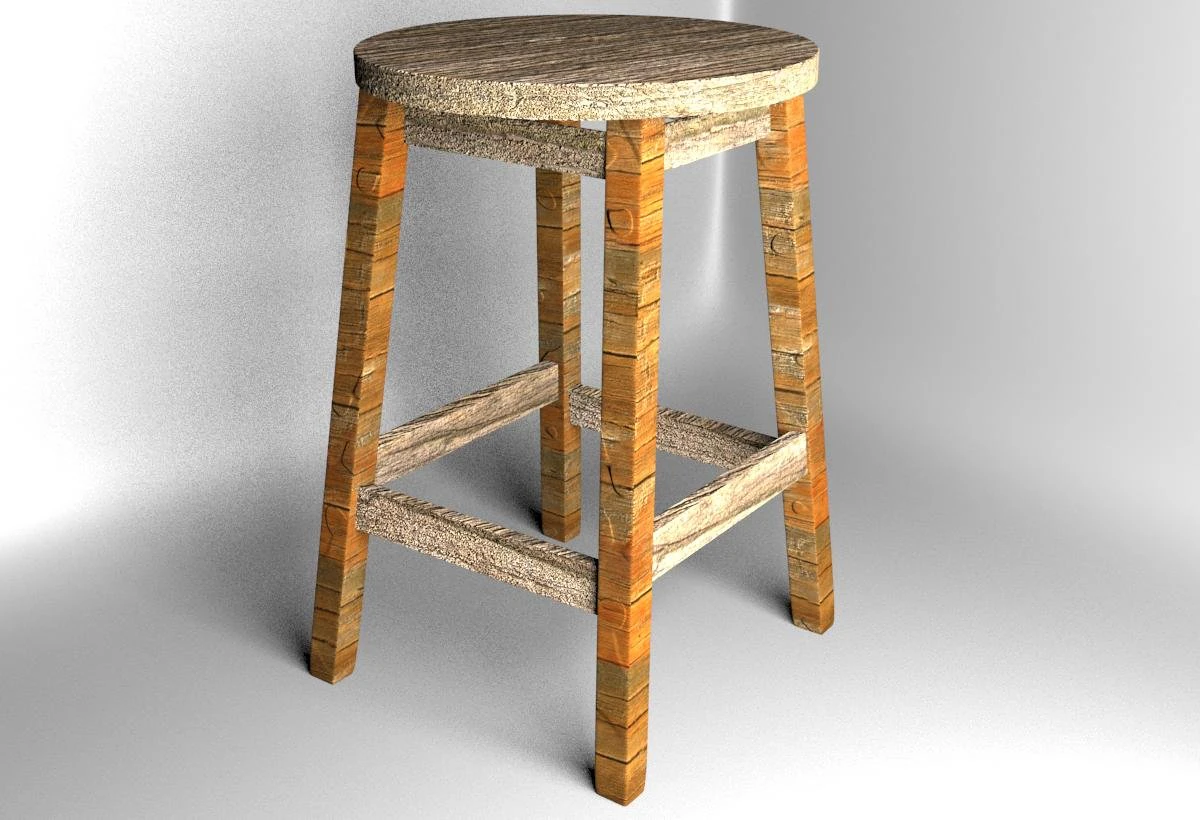 bar stool 3D Model .c4d .max .obj .3ds .fbx .stl .blend 