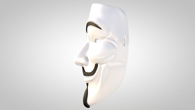 3D file V for Vendetta Mask/ Anonymous Mask/ Guy Fawkes Mask 3d