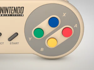 super nintendo controller 3D Model