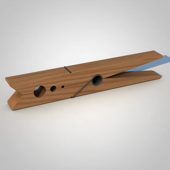 clothespin 3D Model .c4d .max .obj .3ds .fbx .stl .blend 