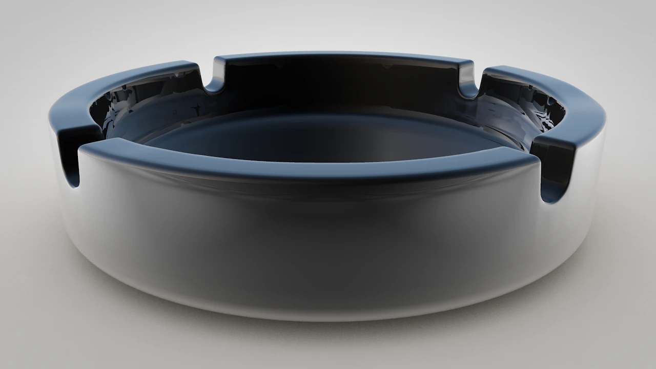 glass ashtray 3D Model .c4d .max .obj .3ds .fbx .stl .blend 