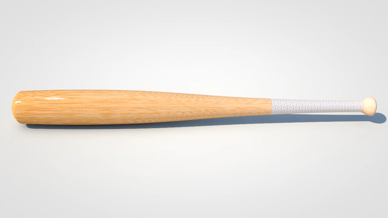 wooden baseball bat 3D Model .c4d .max .obj .3ds .fbx .stl .blend 