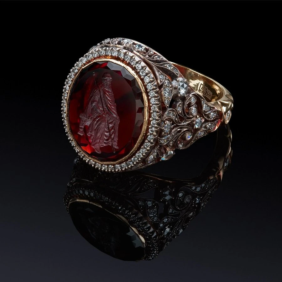 garnet man ring 3D Print Model .c4d .max .obj .3ds .fbx .stl .blend 