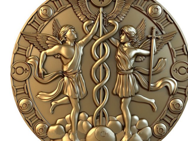 gemini zodiak sign 3D Принт Модель .c4d .max .obj .3ds .fbx .stl .blend 