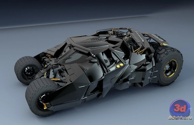 batmobile 3D Model .c4d .max .obj .3ds .fbx .stl .blend 