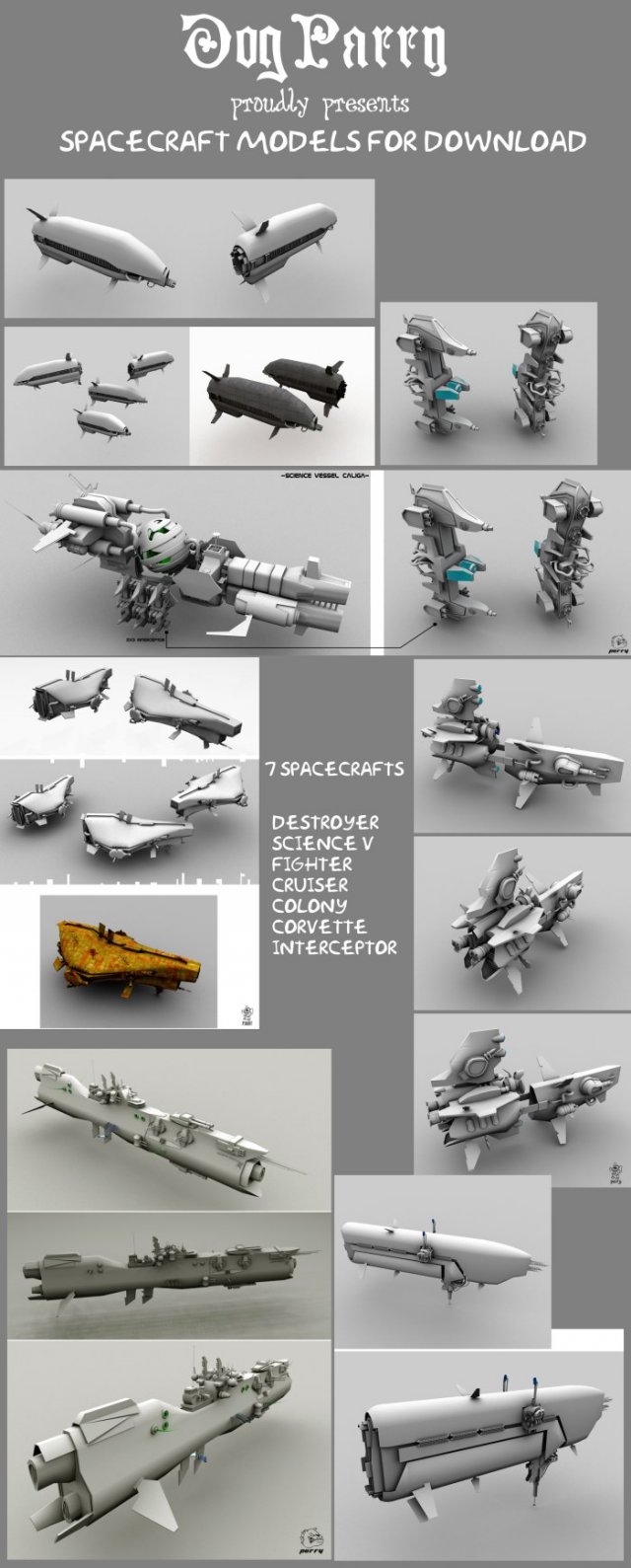 pack spacecraft 3D मॉडल .c4d .max .obj .3ds .fbx .stl .blend 