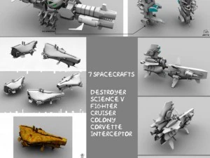 팩 우주선 3D 모델