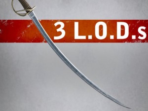 heavy cavalry saber 3 lods 3D Model