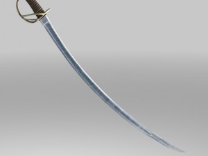heavy cavalry saber 3 lods Modello 3D