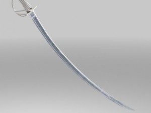 heavy cavalry saber 3 lods Modello 3D