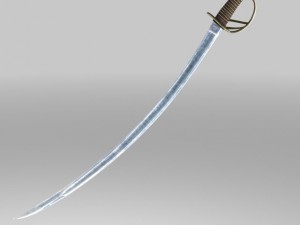 heavy cavalry saber 3 lods Modello 3D