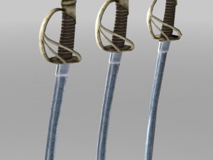 heavy cavalry saber 3 lods Modello 3D