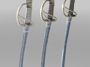 heavy cavalry saber 3 lods Modello 3D