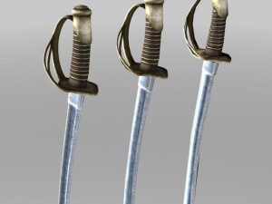 heavy cavalry saber 3 lods Modello 3D
