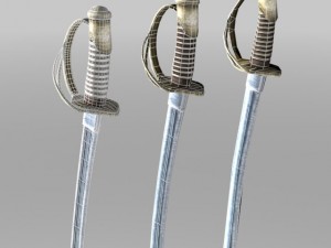 heavy cavalry saber 3 lods Modello 3D