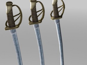 heavy cavalry saber 3 lods Modello 3D