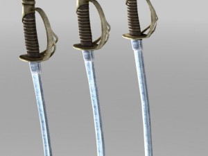 heavy cavalry saber 3 lods Modello 3D