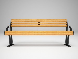 bench for park or garden Model 3D