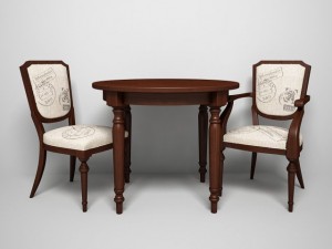 round table with chairs 3D Model