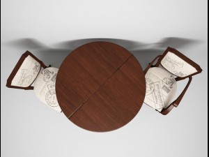 round table with chairs 3D Model