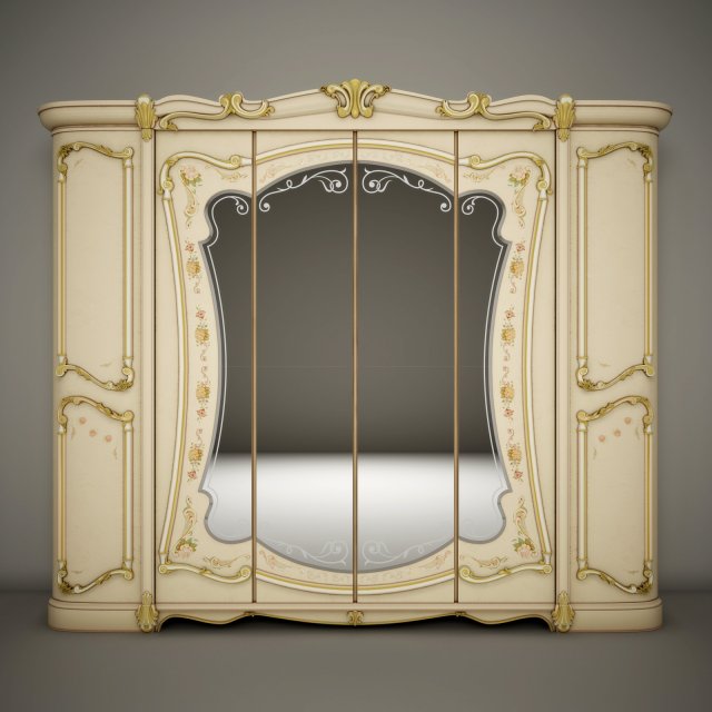 wardrobe for bedroom 3D Модель .c4d .max .obj .3ds .fbx .stl .blend 