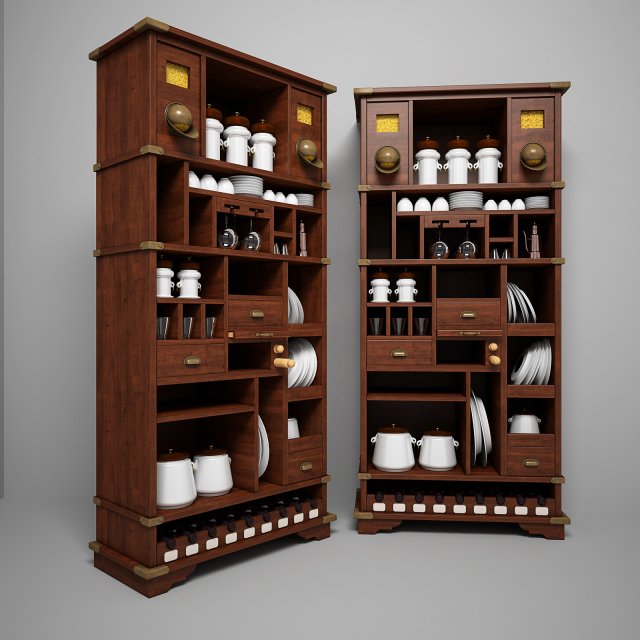 cupboard for kitchen 3D Model .c4d .max .obj .3ds .fbx .stl .blend 