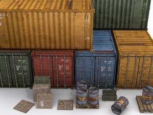 cargo asset set Model 3D