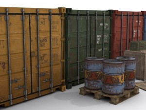 cargo asset set Model 3D