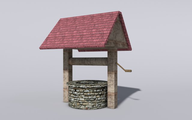 low poly well stone Modello 3D .c4d .max .obj .3ds .fbx .stl .blend 