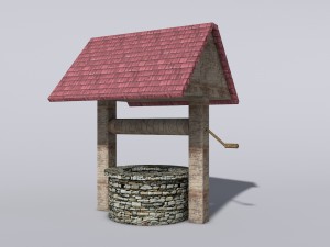 low poly well stone Model 3D