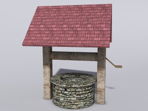 low poly well stone Modello 3D
