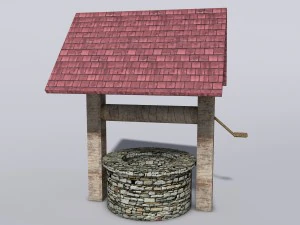 low poly well stone 3D Model