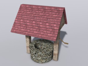 low poly well stone Modello 3D