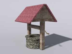low poly well stone Modello 3D