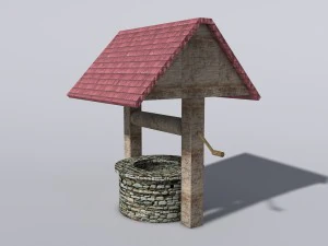 low poly well stone 3D Model