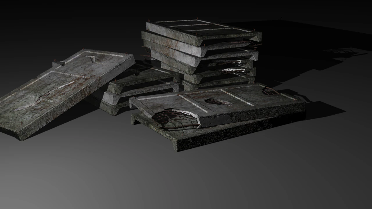 concrete slab 3D Model .c4d .max .obj .3ds .fbx .stl .blend