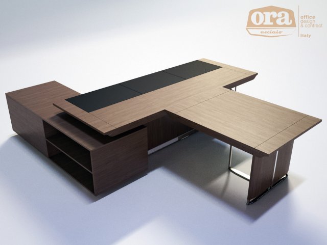 ora acciaio bernini executive desk 3D 모델 .c4d .max .obj .3ds .fbx .stl .blend