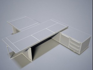 ora acciaio bernini executive desk 3D 모델