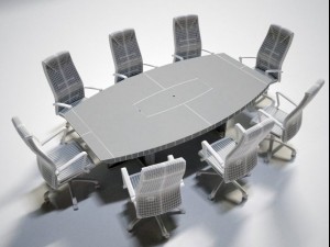 ora acciaio bernini metting table Modello 3D