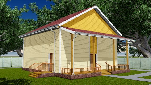 auto 200mm beams are finished with metal siding 3D Model .c4d .max .obj .3ds .fbx .stl .blend 